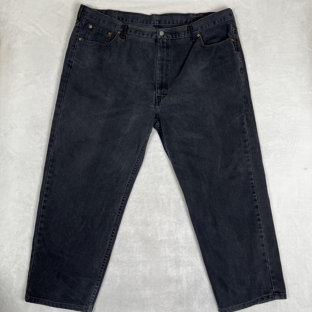 Levi's 550 Jeans Mens 48x30 Black Relaxed Tapered Denim Big & Tall Charcoal Wash